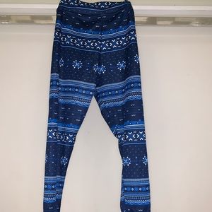 Blue Serra Fleece-Lined Leggings